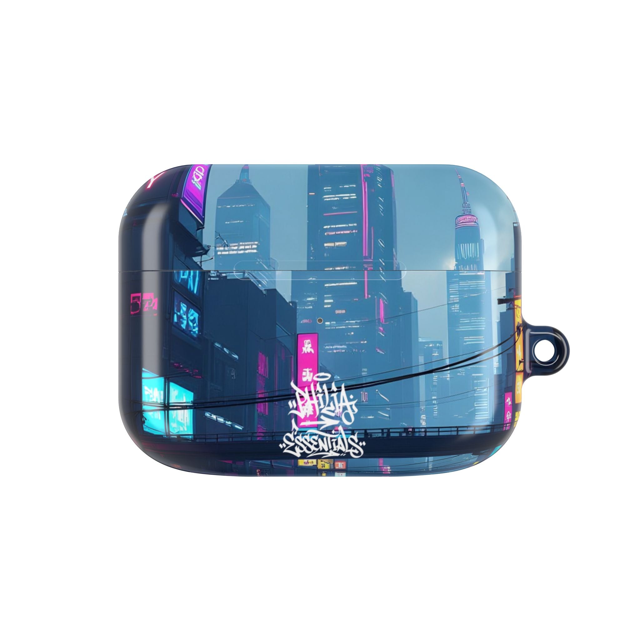 Neon Cyberpunk City AirPod Case — Futuristic Nightscape