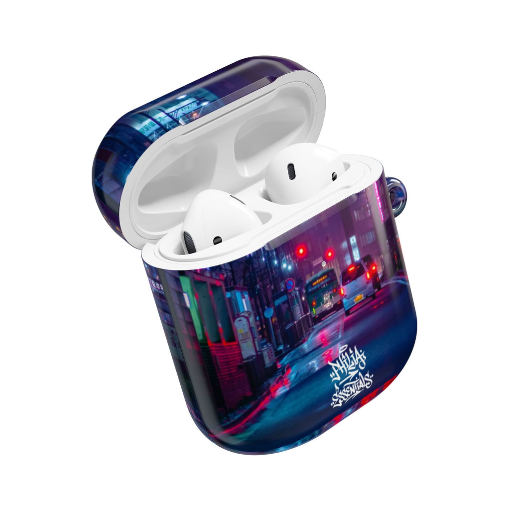 Neon City Street AirPod Case | Nightscape Urban Graffiti