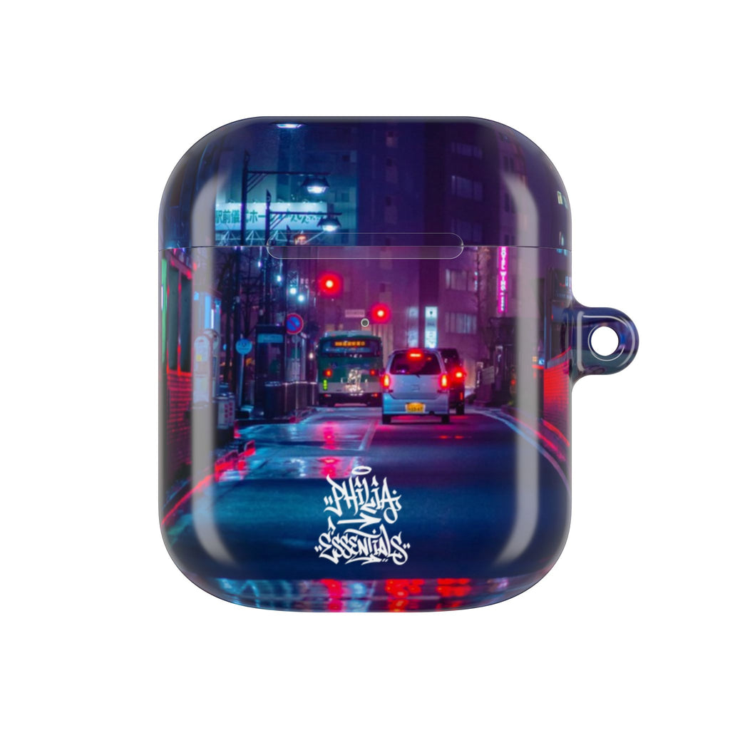 Neon City Street AirPod Case | Nightscape Urban Graffiti