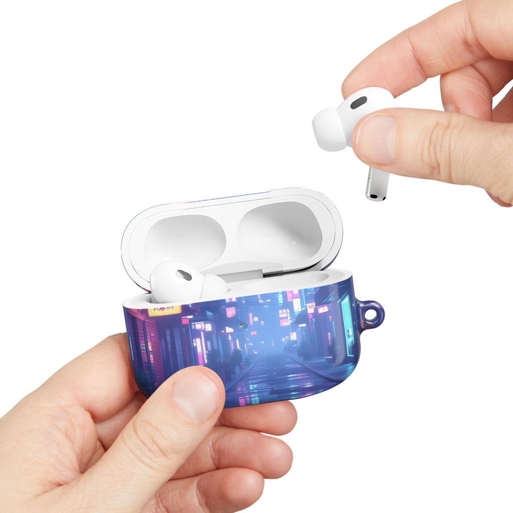 Cyberpunk Neon City Nightscape AirPod Case