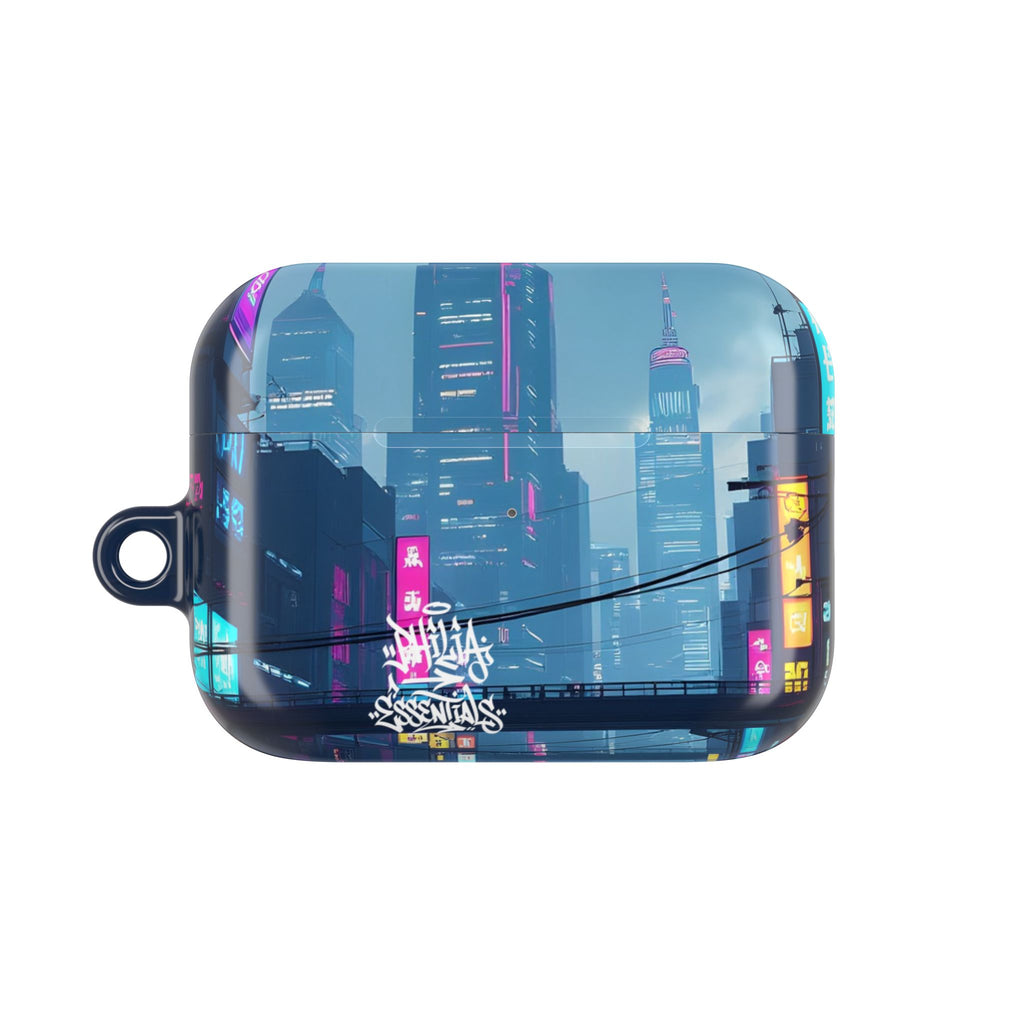 Neon Cyberpunk City AirPod Case — Futuristic Nightscape