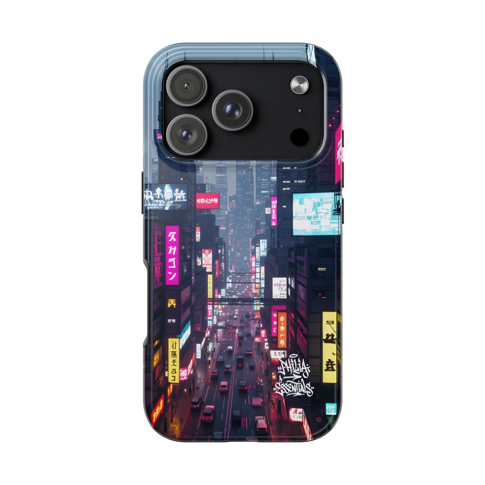 PHILIA — Cyberpunk City Phone Case | Futuristic Night Skyline
