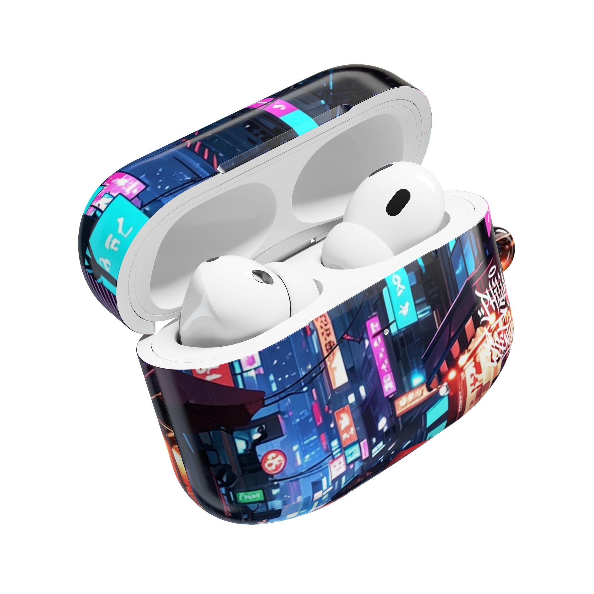Neon City Street Cyberpunk Nightscape AirPod Case