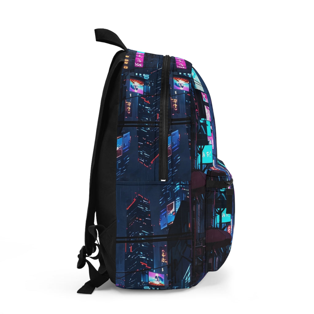 PHILIA — Neon Cityscape Backpack | Cyberpunk Night Street Rave Bag