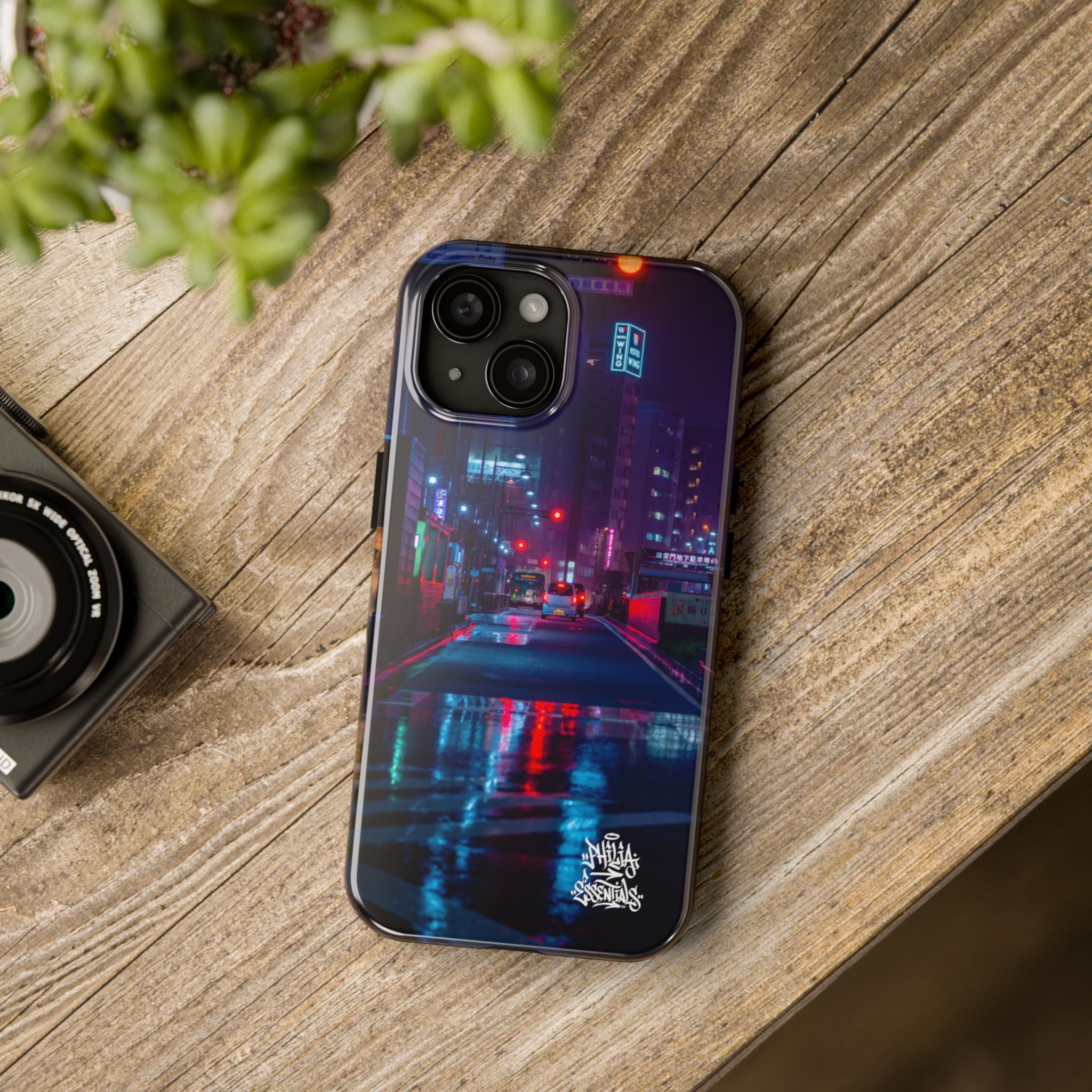 PHILIA — Neon City Rain Phone Case | Cyberpunk EDM Cover