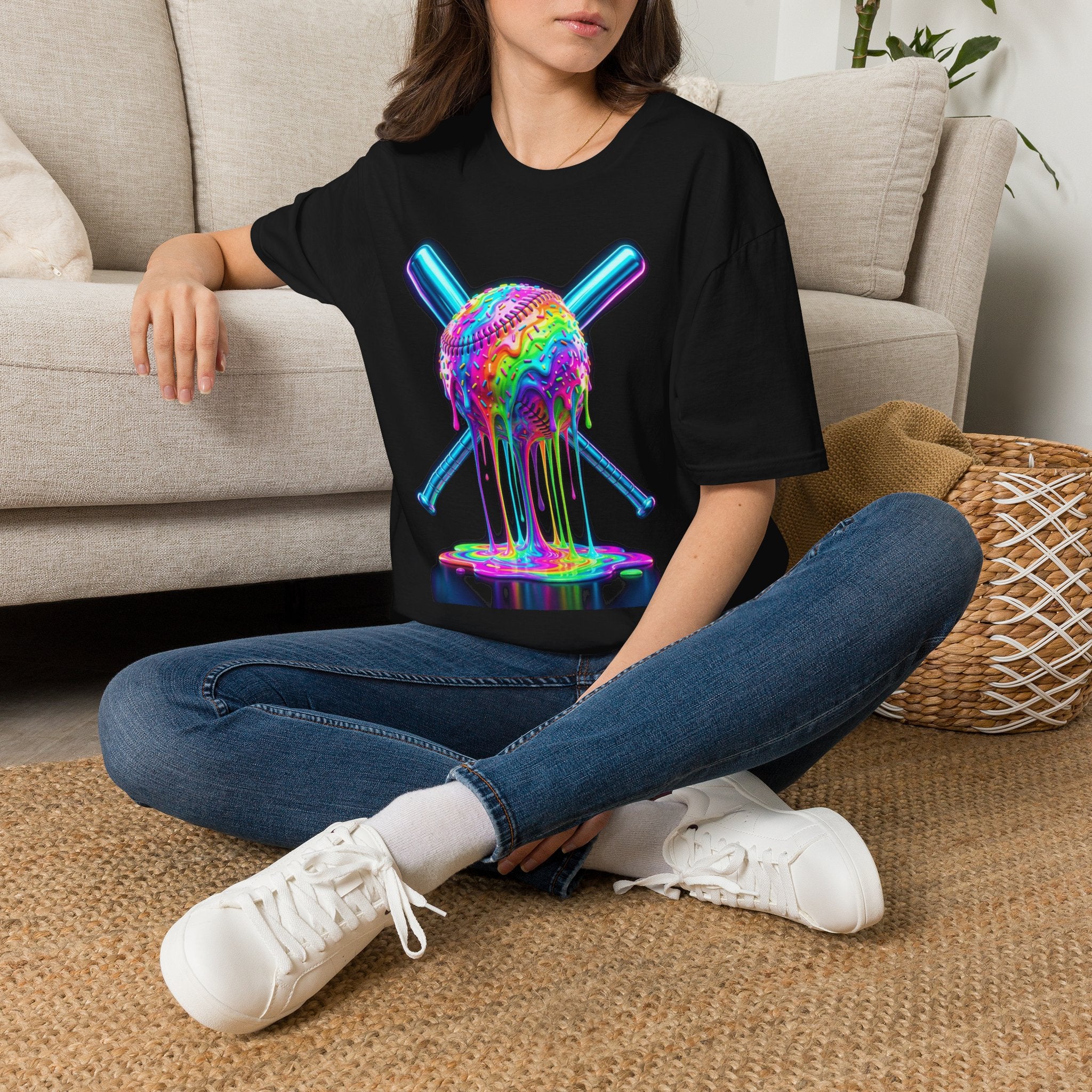 PHILIA — Neon Drip Baseball Tee | Vaporwave Rave Festival