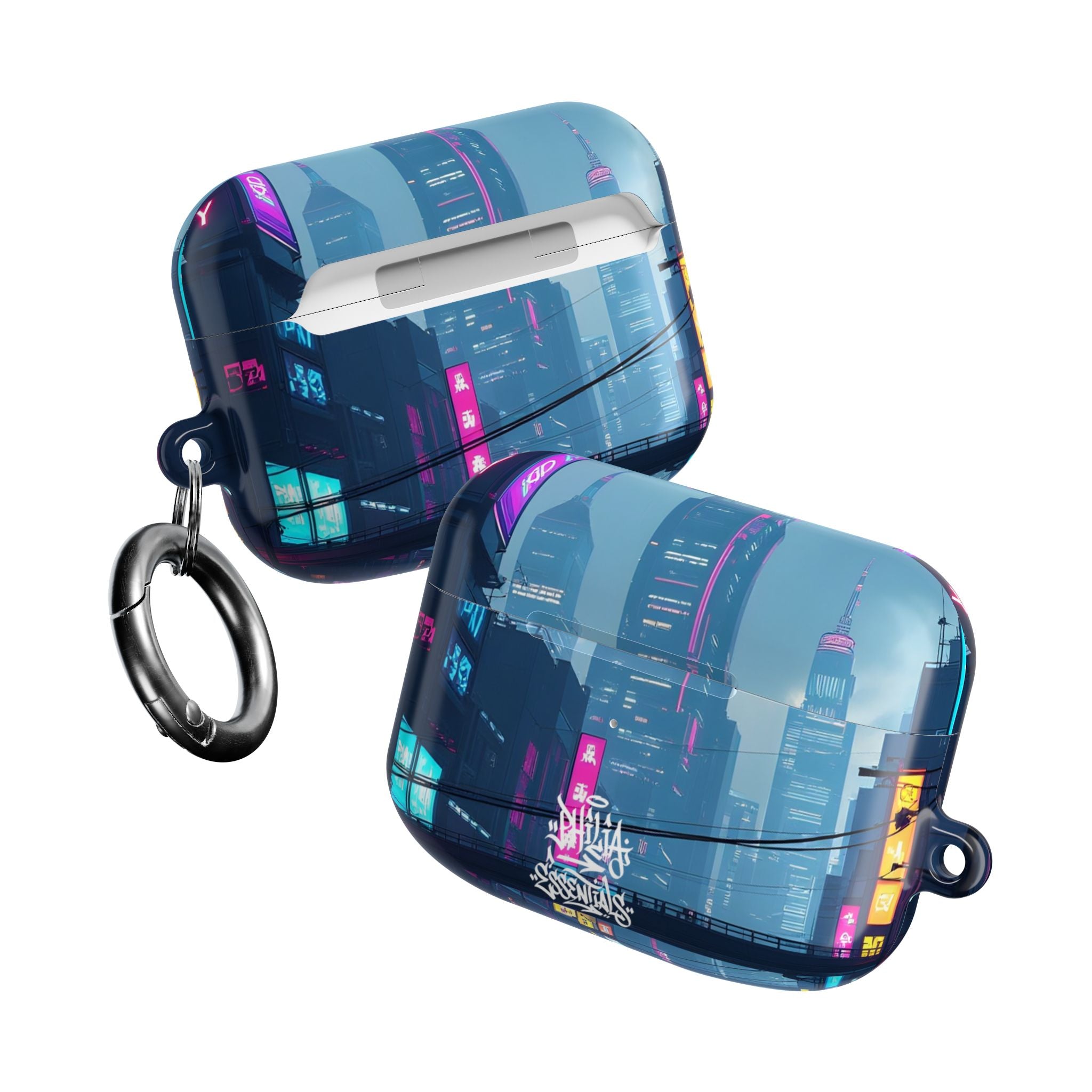 Neon Cyberpunk City AirPod Case — Futuristic Nightscape
