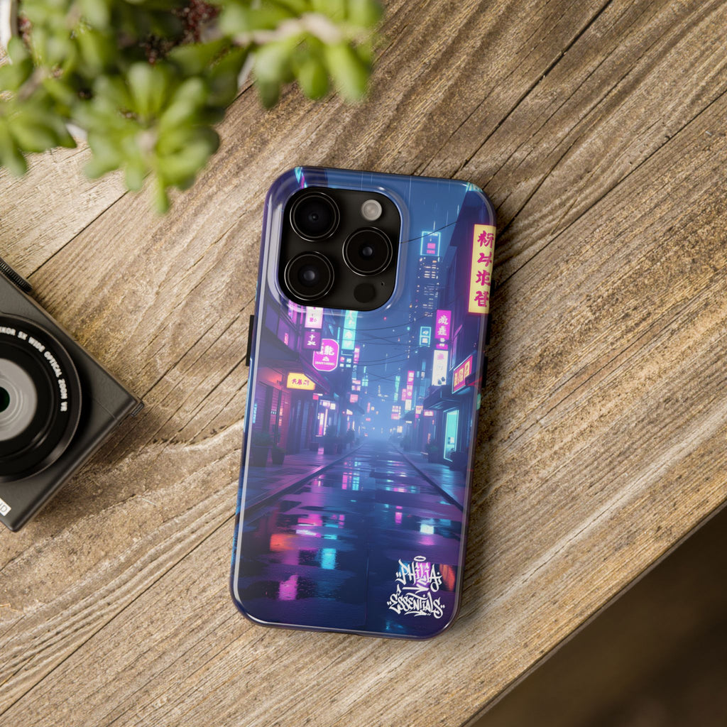 PHILIA — Neon City Street Phone Case | Cyberpunk Nightscape