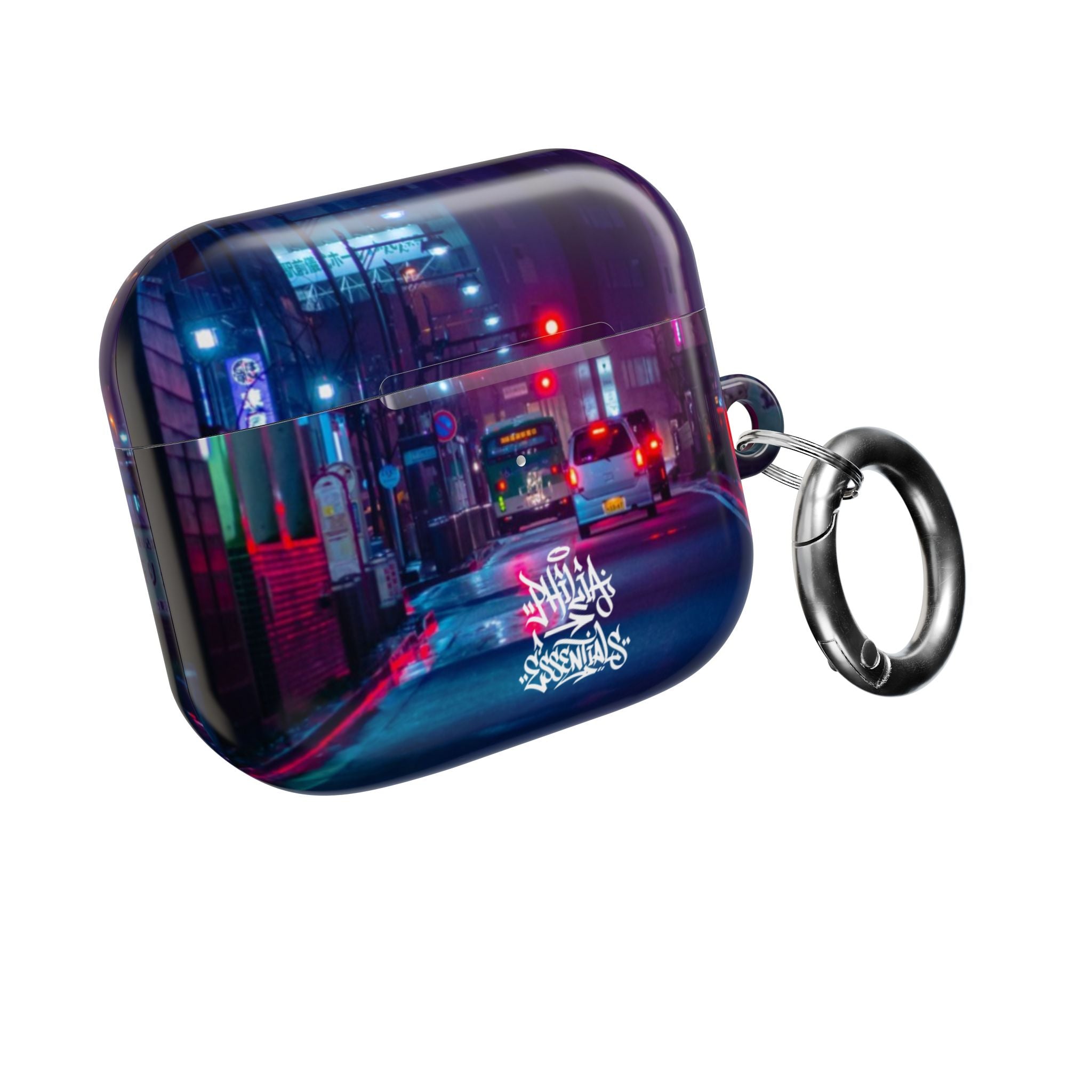Neon City Street AirPod Case | Nightscape Urban Graffiti