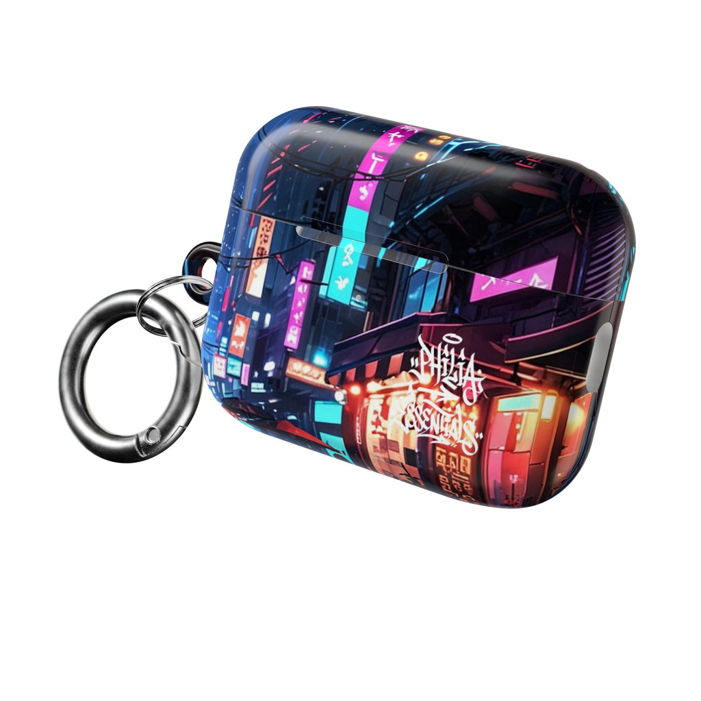 Neon City Street Cyberpunk Nightscape AirPod Case