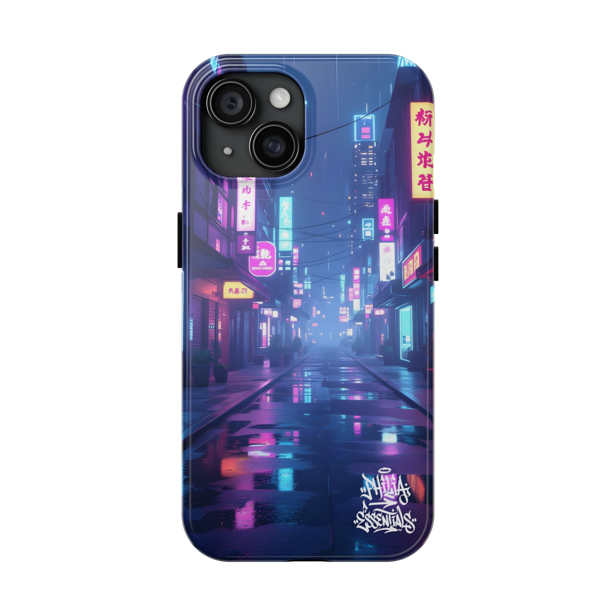 PHILIA — Neon City Street Phone Case | Cyberpunk Nightscape