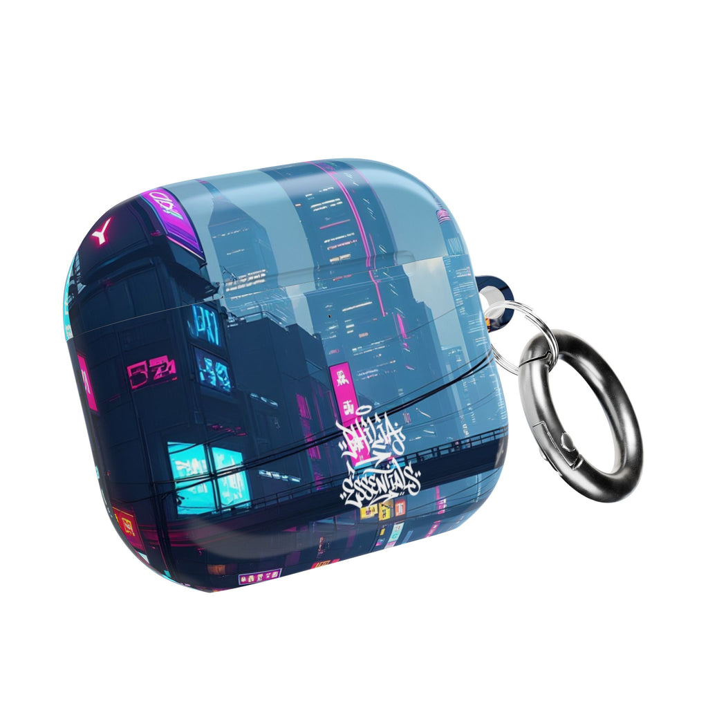 Neon Cyberpunk City AirPod Case — Futuristic Nightscape