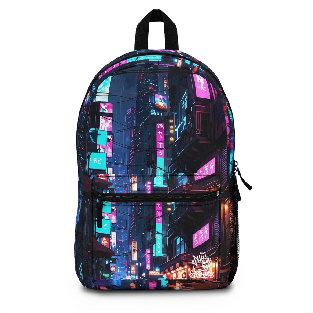 PHILIA — Neon City Nightscape Backpack | Cyberpunk Festival Bag
