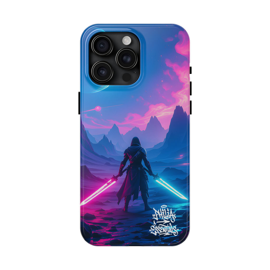PHILIA — Neon Duelist Phone Case | Sci-Fi Rave Landscape