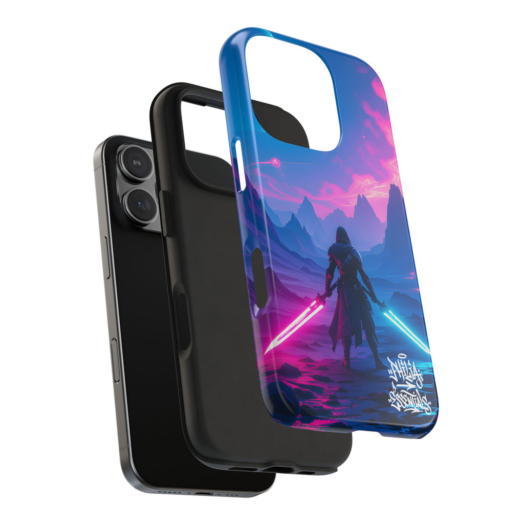 PHILIA — Neon Duelist Phone Case | Sci-Fi Rave Landscape
