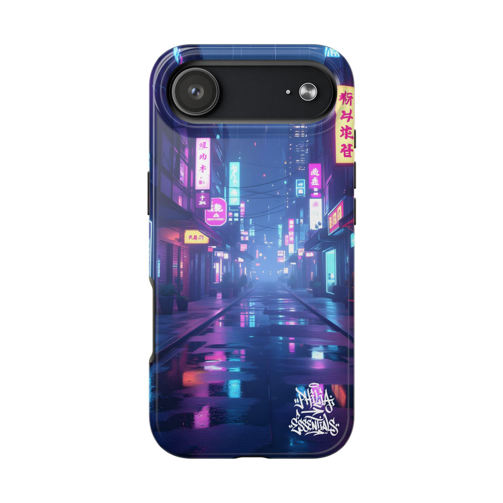 PHILIA — Neon City Street Phone Case | Cyberpunk Nightscape
