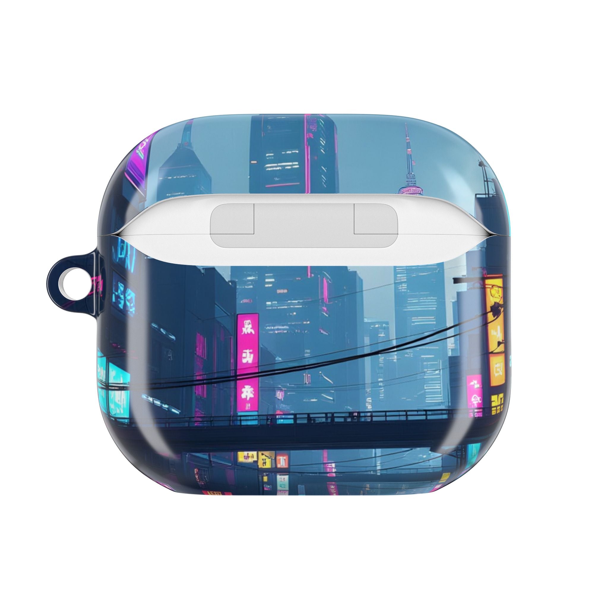 Neon Cyberpunk City AirPod Case — Futuristic Nightscape