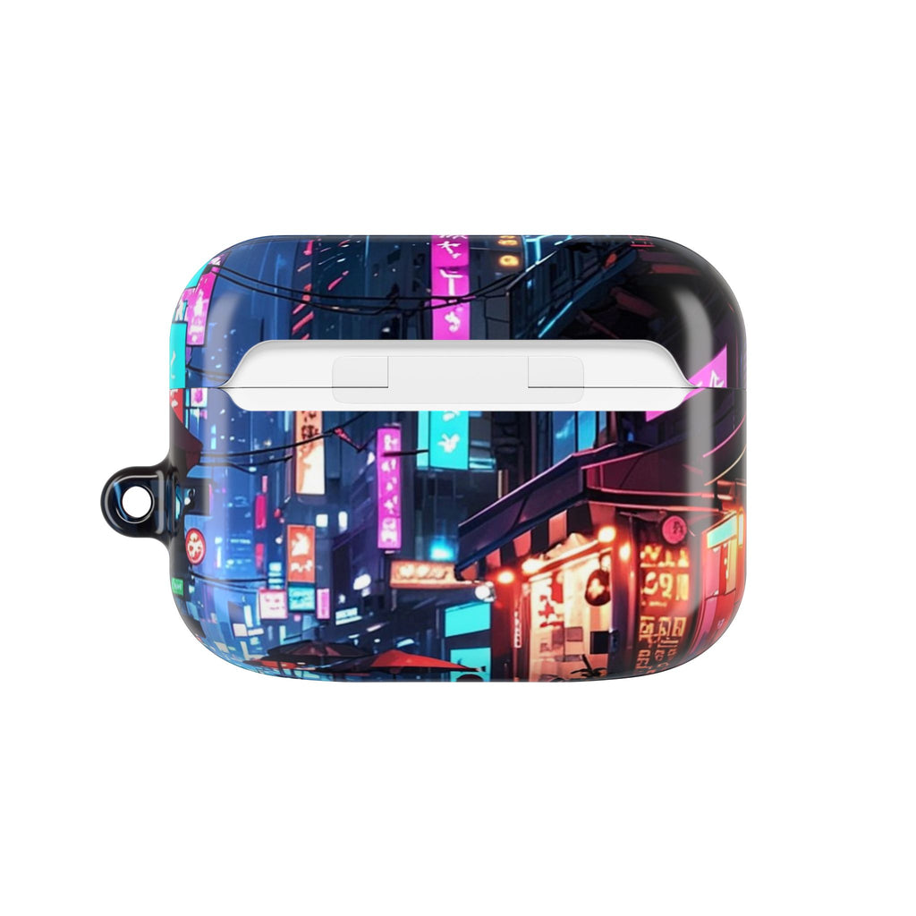 Neon City Street Cyberpunk Nightscape AirPod Case