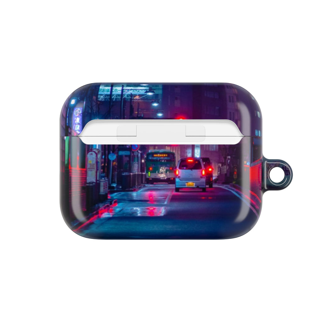 Neon City Street AirPod Case | Nightscape Urban Graffiti