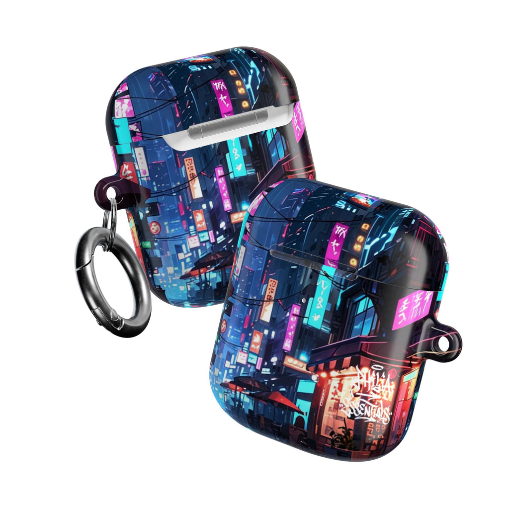 Neon City Street Cyberpunk Nightscape AirPod Case