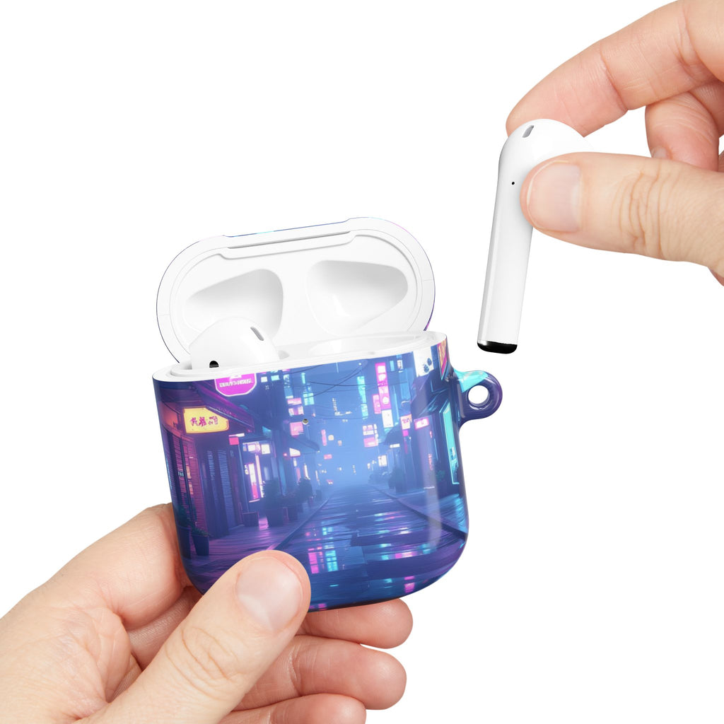 Cyberpunk Neon City Nightscape AirPod Case