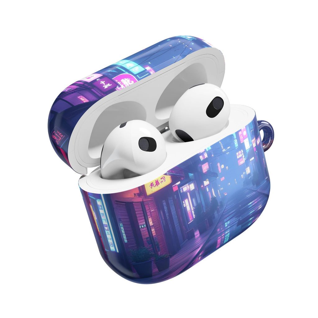 Cyberpunk Neon City Nightscape AirPod Case