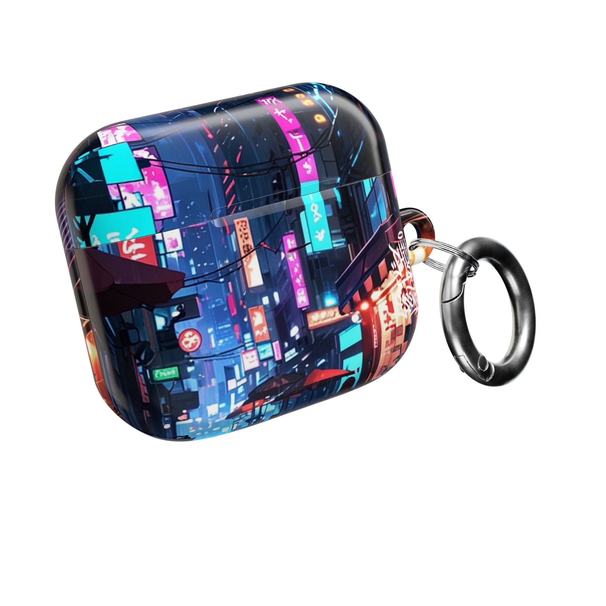 Neon City Street Cyberpunk Nightscape AirPod Case