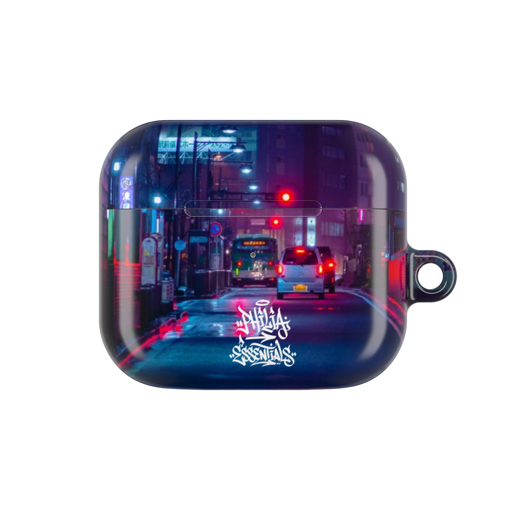 Neon City Street AirPod Case | Nightscape Urban Graffiti