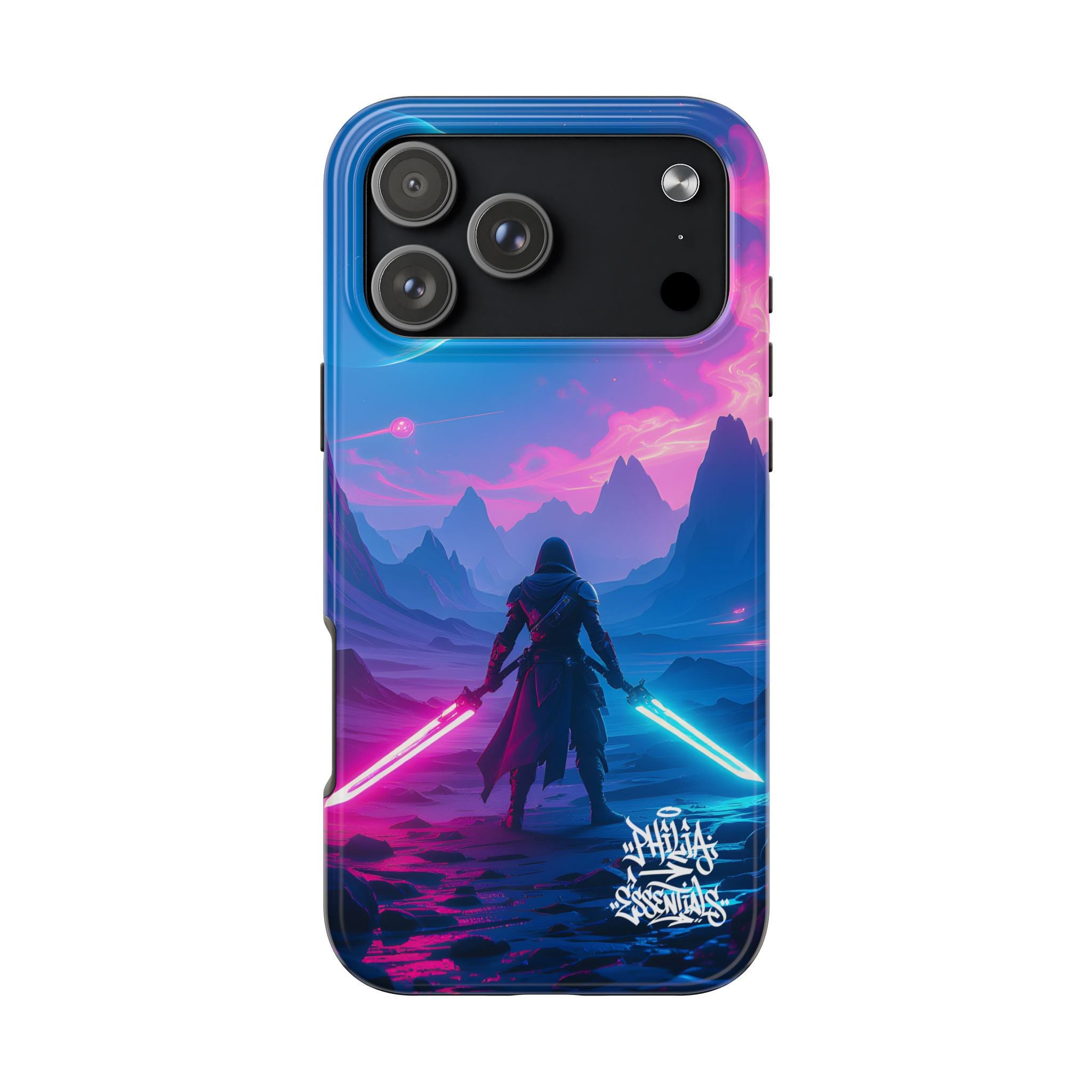 PHILIA — Neon Duelist Phone Case | Sci-Fi Rave Landscape