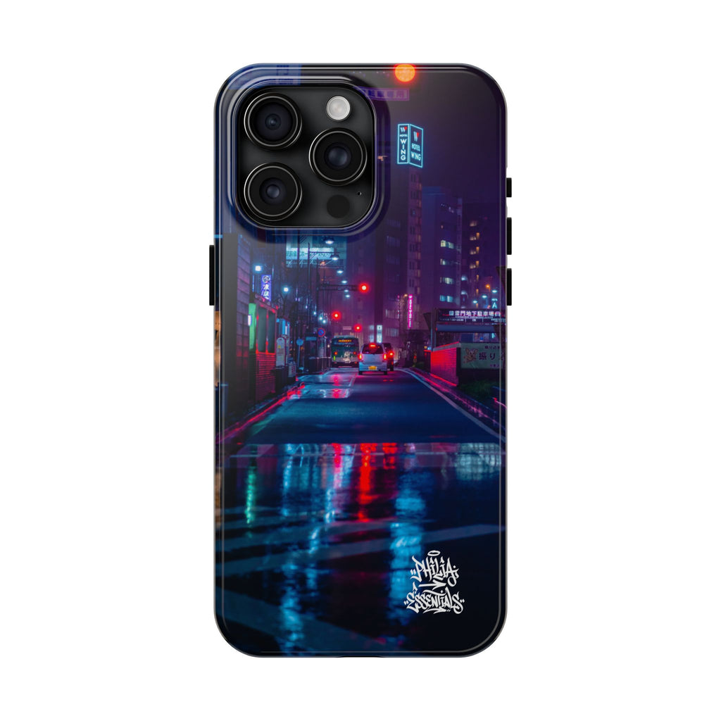 PHILIA — Neon City Rain Phone Case | Cyberpunk EDM Cover