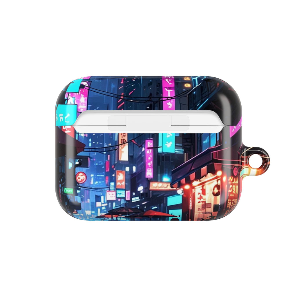 Neon City Street Cyberpunk Nightscape AirPod Case