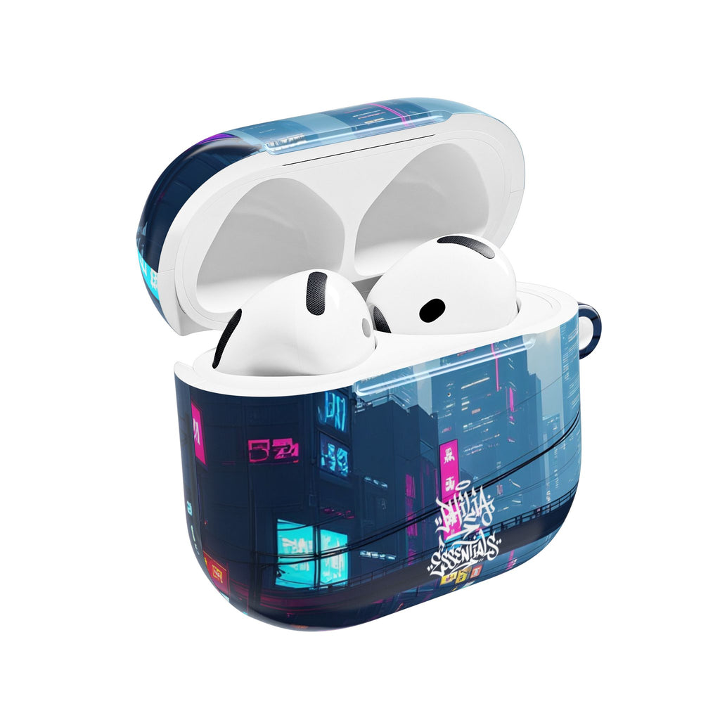 Neon Cyberpunk City AirPod Case — Futuristic Nightscape