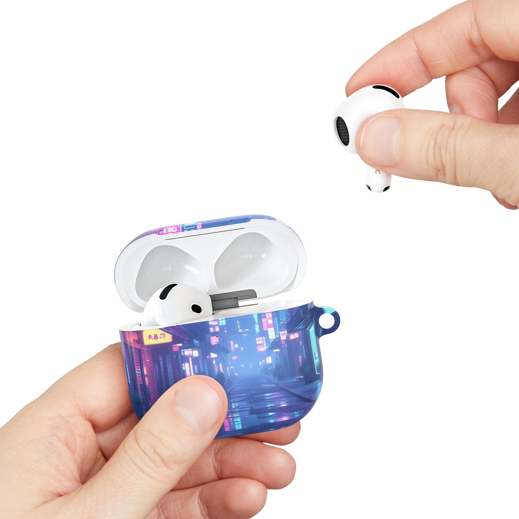 Cyberpunk Neon City Nightscape AirPod Case