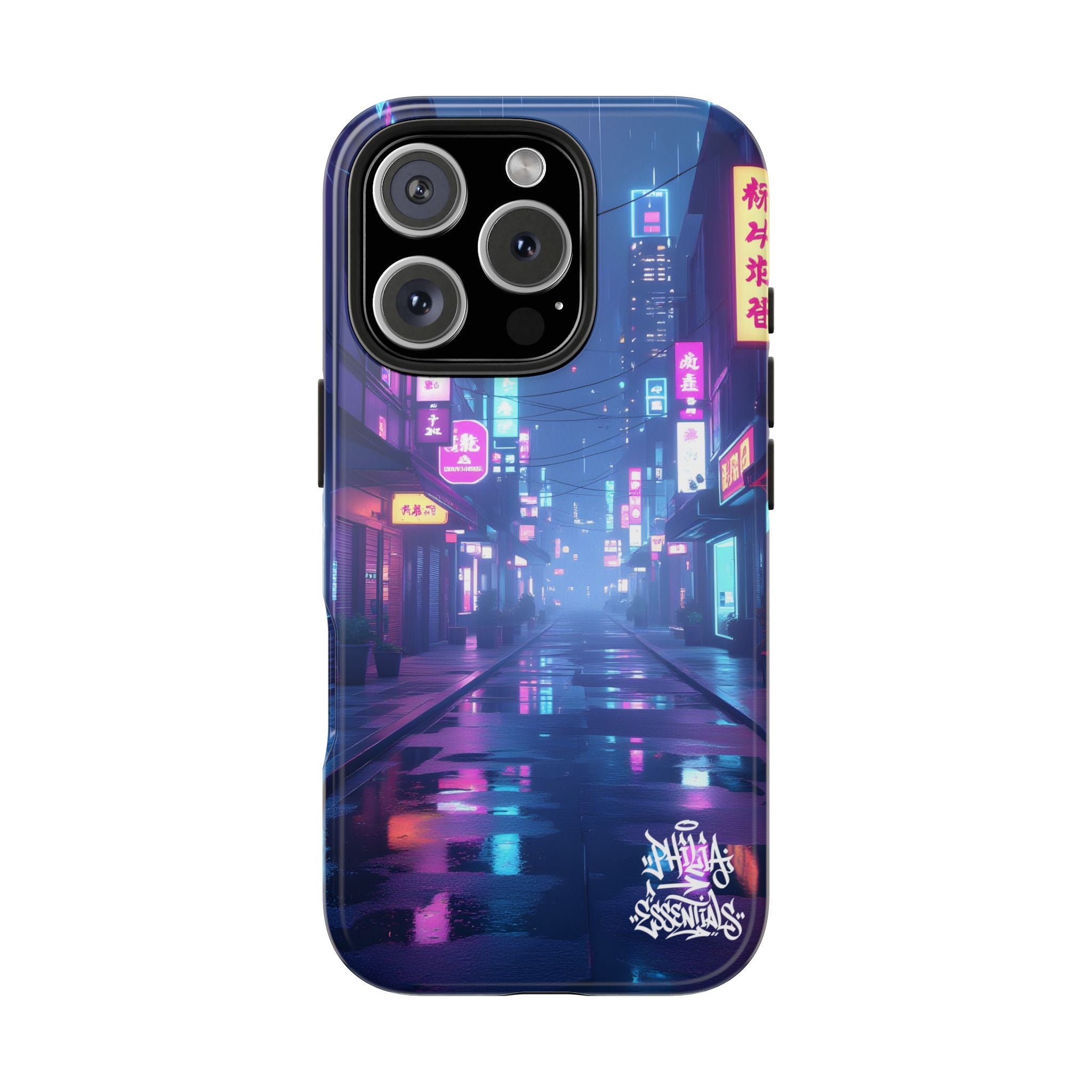 PHILIA — Neon City Street Phone Case | Cyberpunk Nightscape