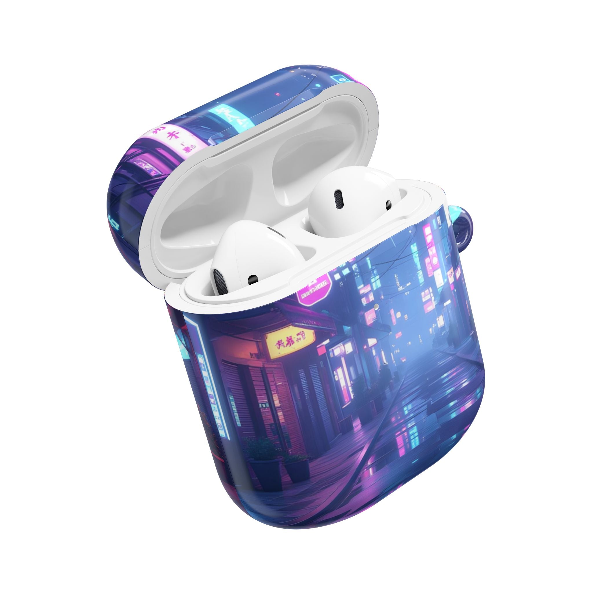 Cyberpunk Neon City Nightscape AirPod Case