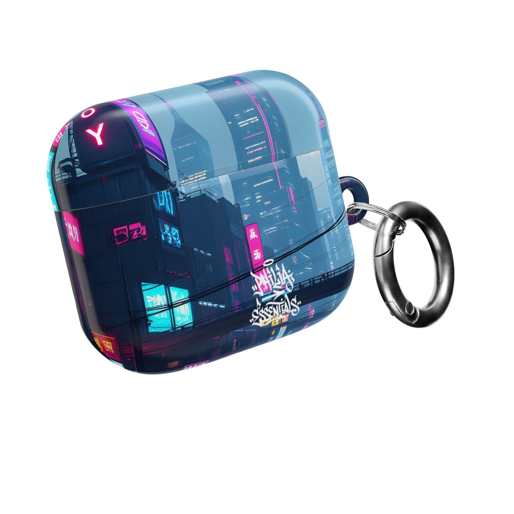 Neon Cyberpunk City AirPod Case — Futuristic Nightscape