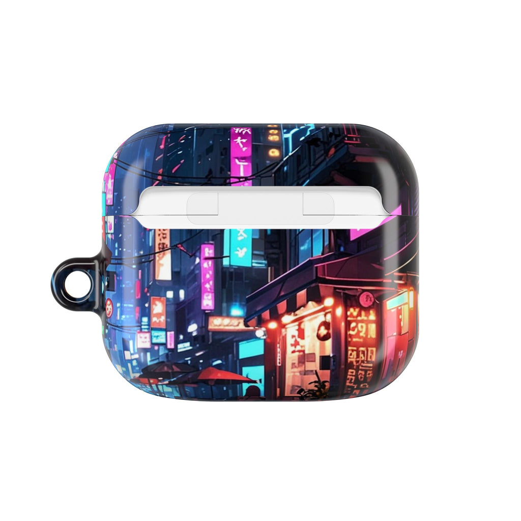 Neon City Street Cyberpunk Nightscape AirPod Case