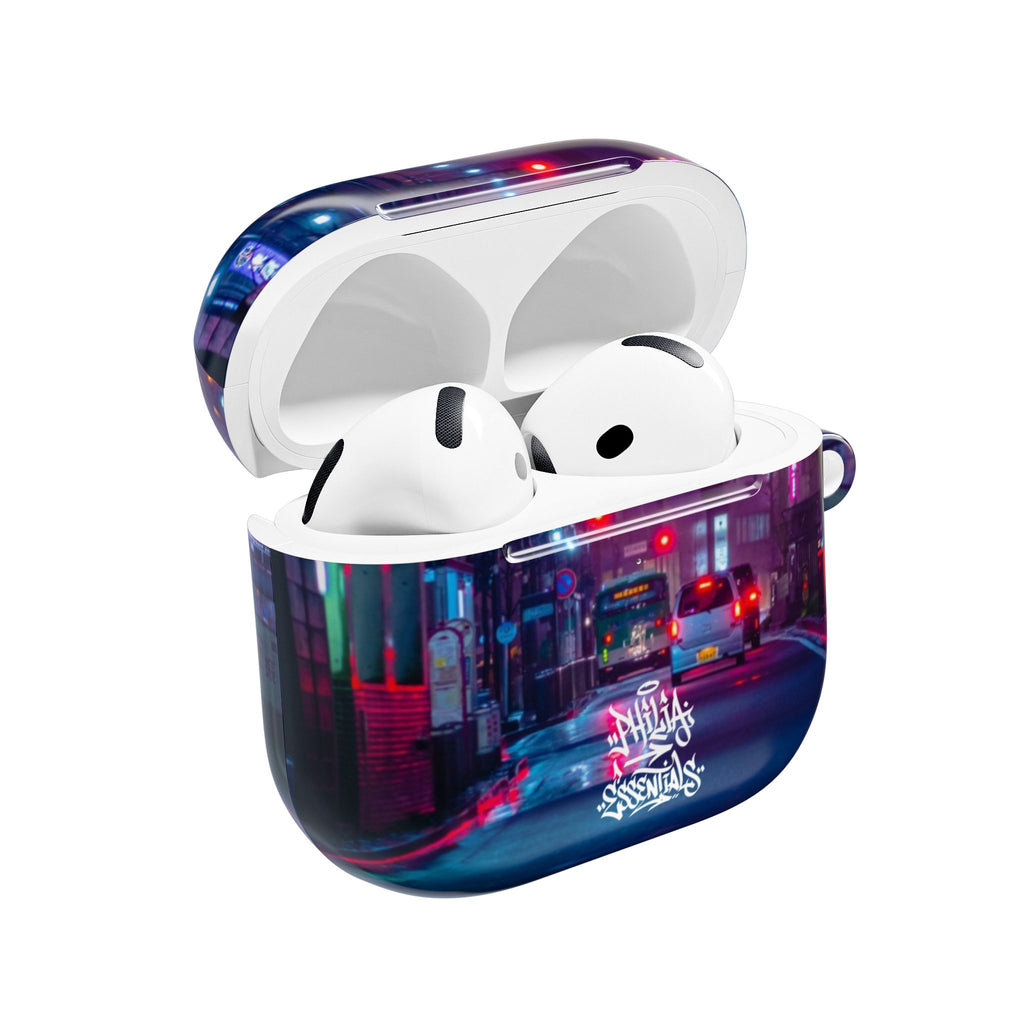 Neon City Street AirPod Case | Nightscape Urban Graffiti