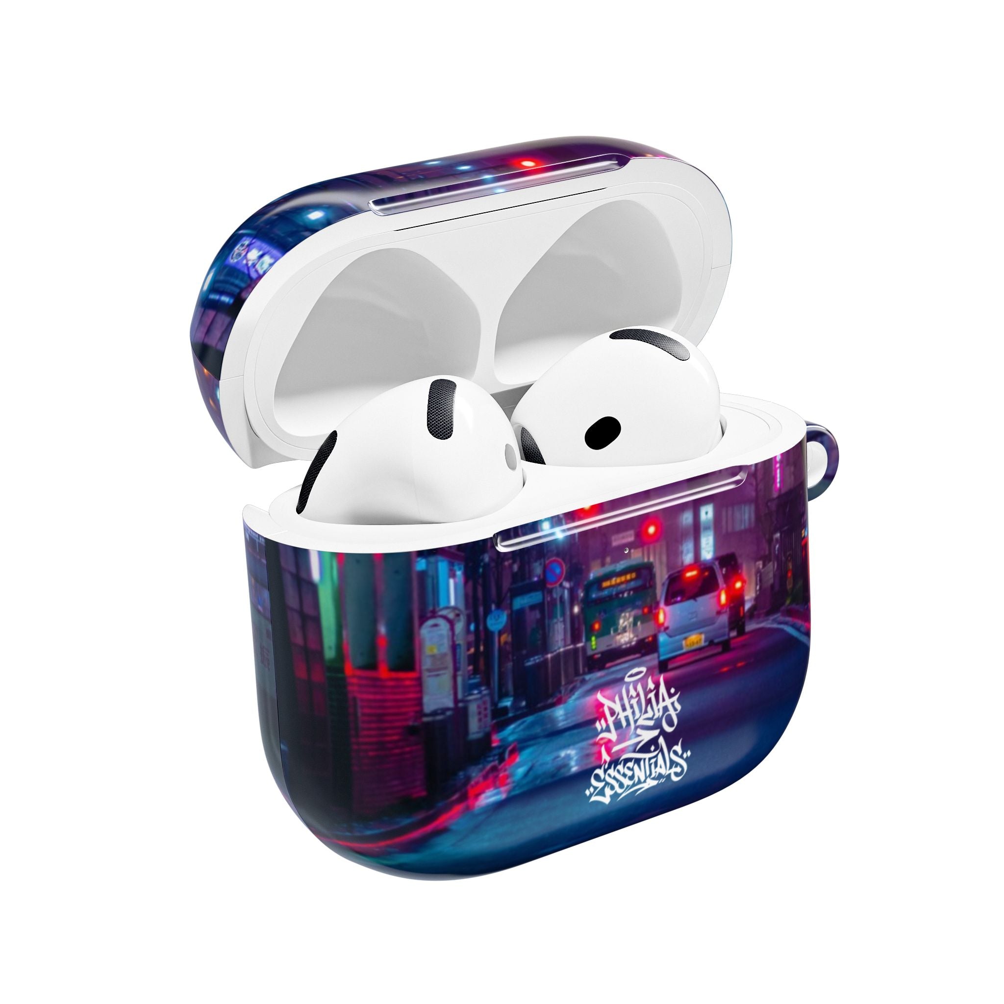 Neon City Street AirPod Case | Nightscape Urban Graffiti