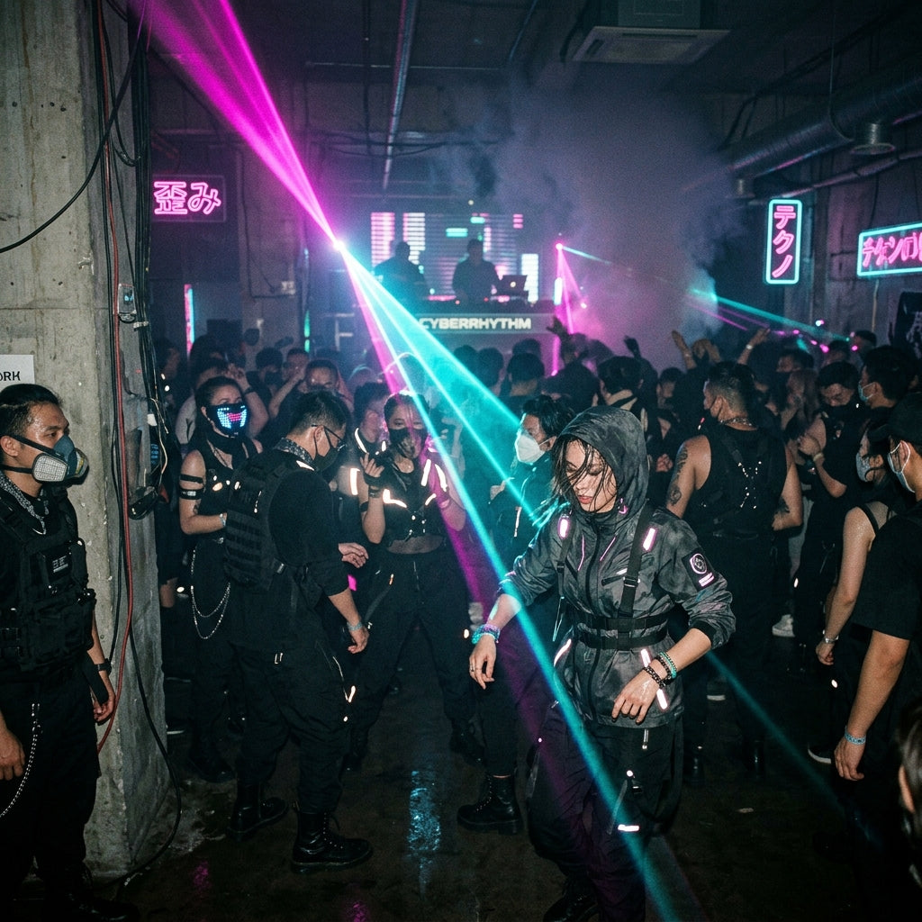 Cyberpunk Rave Background Image